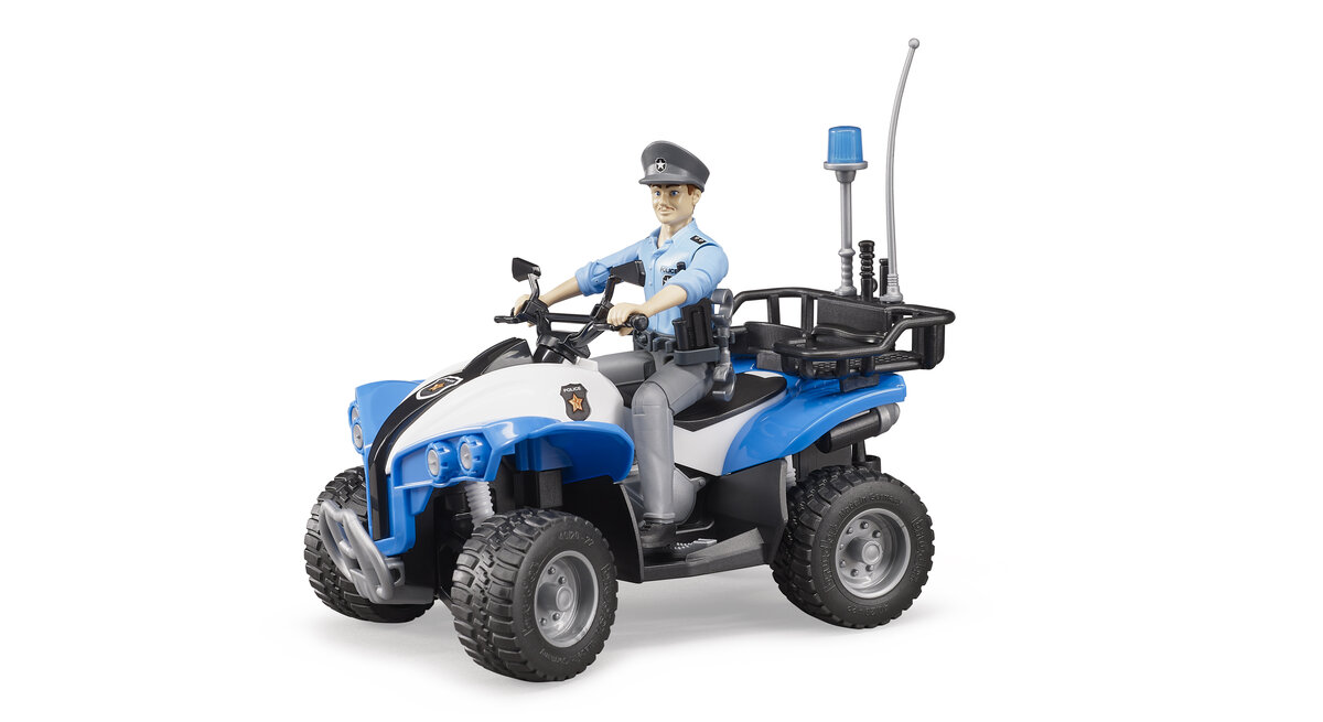 BRUDER 63010 - Polizei-Quad mit Polizist und Ausstattung ATV, Fahrzeug, Person, Maschine, Rad