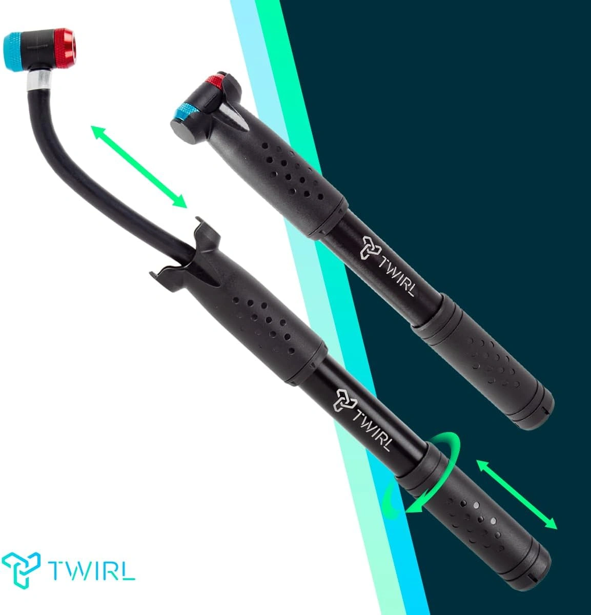 TWIRL 470356 – Mini Pumpe Matrix HP11 Alu Schwarz