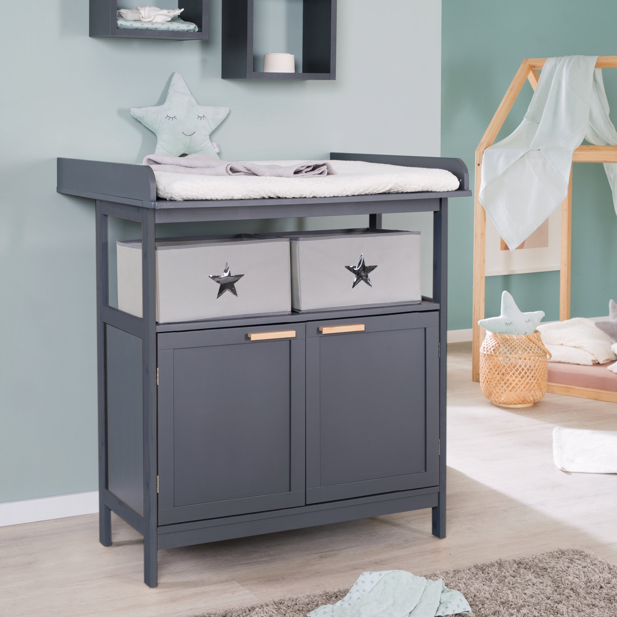 Roba 1711040AN Wickelkommode, Wickelansatz Hamburg anthrazit – Wickelkommode schmal - Produktbild 3