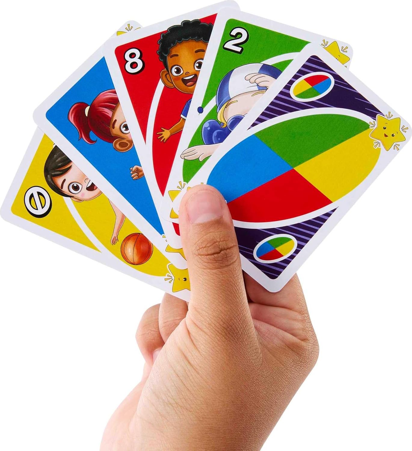 UNO Junior Move Die bewegte Version des Klassikers Mattel HNN03 Visitenkarte, Papier, Text