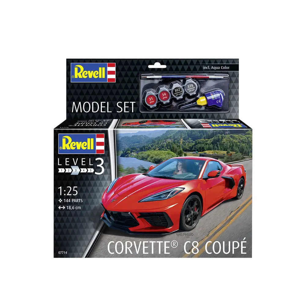 Revell 67714 Model Set Corvette® C8 Coupé - Sportwagen-Bausatz im Maßstab 1:25 Revell 67714 Model Set Corvette® C8 Coupé - Sportwagen-Bausatz im Maßstab 1:25