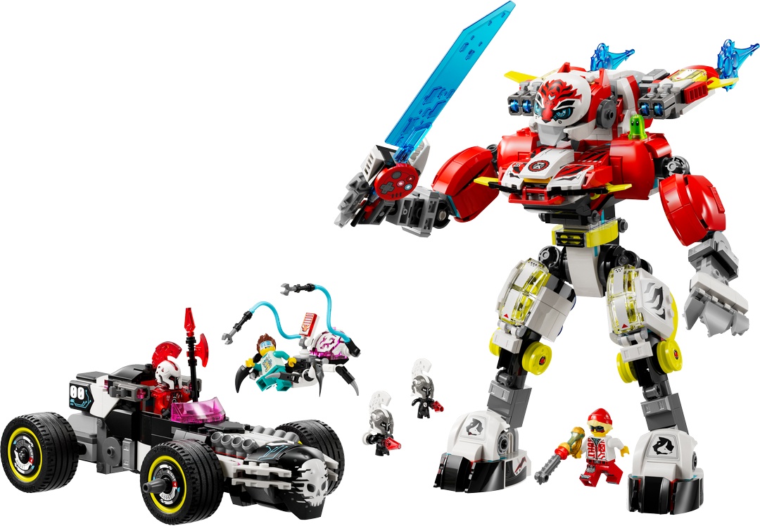 LEGO® DREAMZzz™ 71497 Coopers Tiger-Mech und Zeros Hot Rod Auto