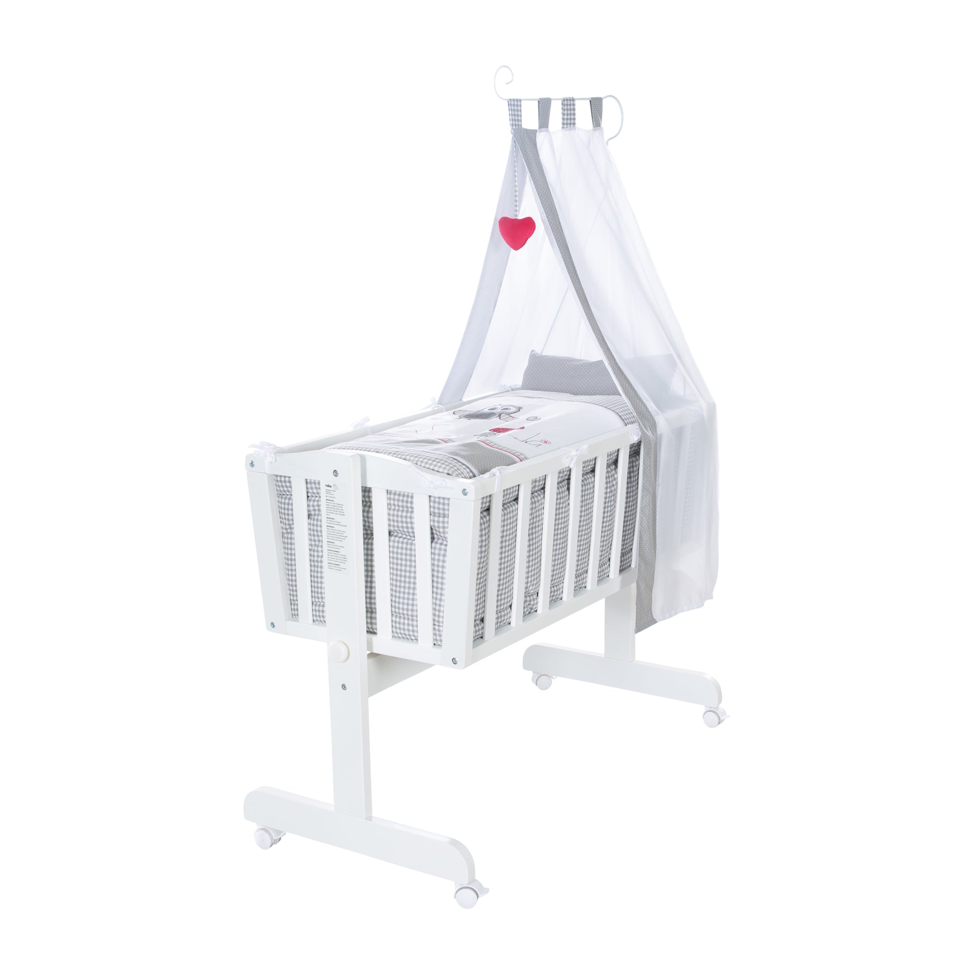 Roba 8950WS148 Komplettwiegenset Adam & Eule weiß - weiß - Komplettwiegenset - Produktbild 1