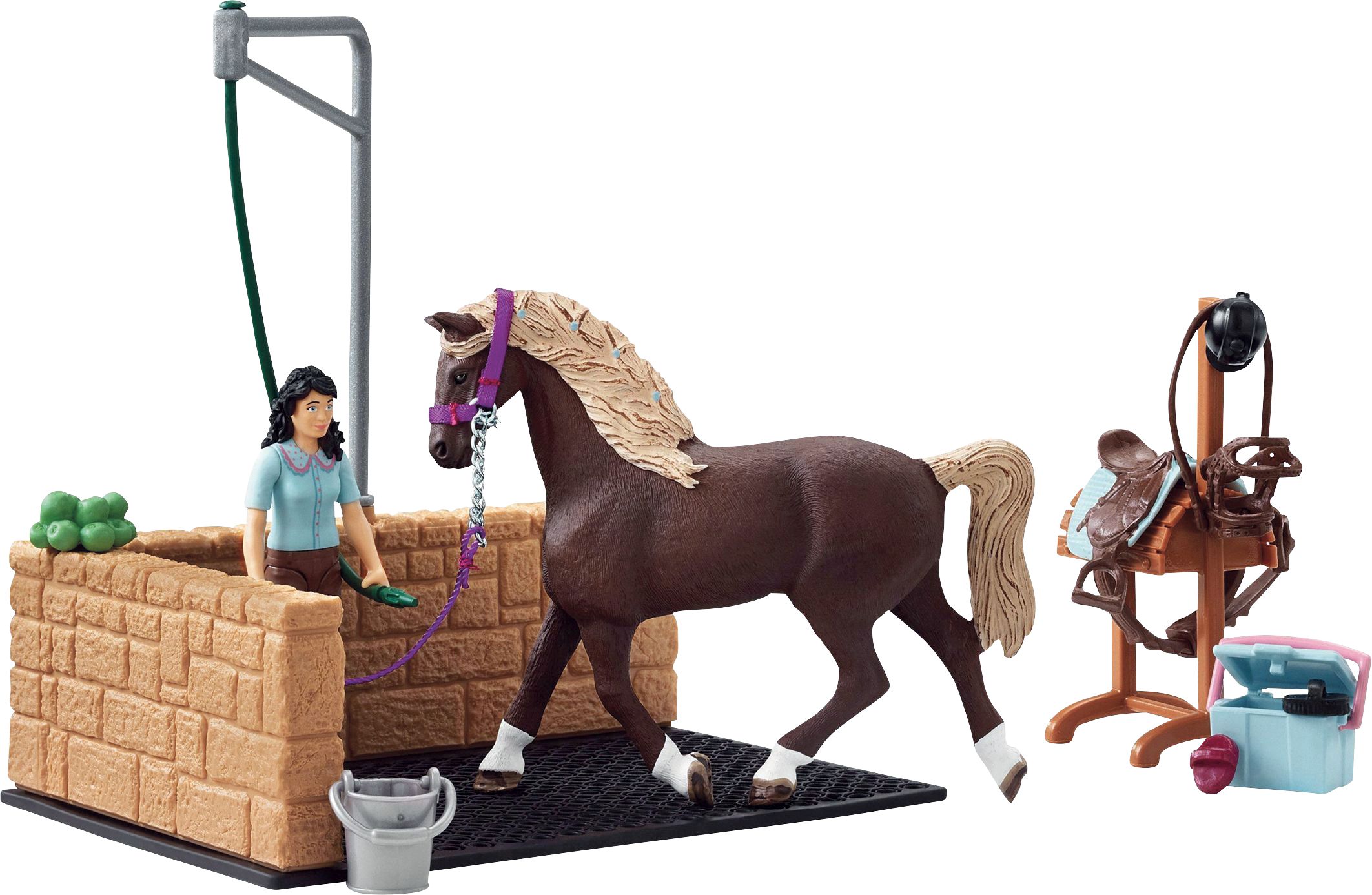 schleich, Horse, Club, 42438, Waschplatz, mit, Emily, &, Luna