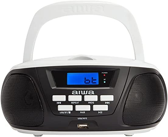 Aiwa_BBTU-300BW_Tragbares_CD-Radio_mit_Bluetooth,_USB,_Aux_In,_Radio-Tuner,_Sonderedition_für_Kinder_und_Mädchen, Elektronik, Stereo, Lautsprecher