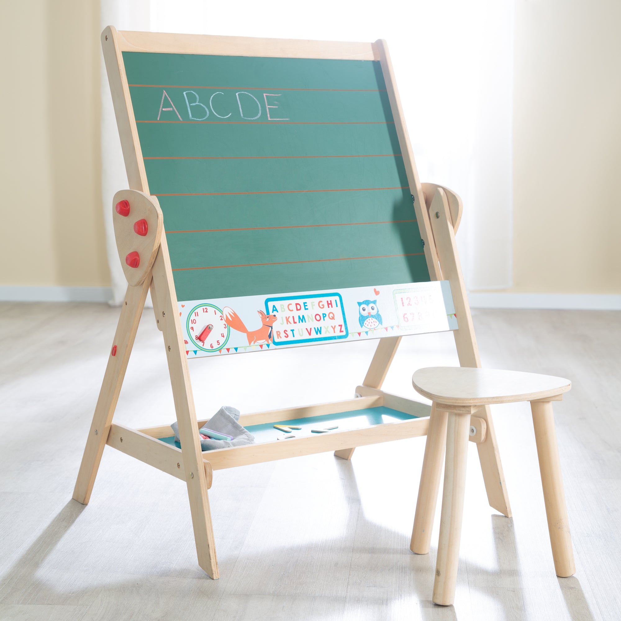 Roba 7015FE Standtafel mit Hocker Fuchs & Eule natur lackiert – Tafeln - Bild 2 Roba 7015FE Standtafel mit Hocker Fuchs & Eule natur lackiert – Tafeln - Produktbild 2