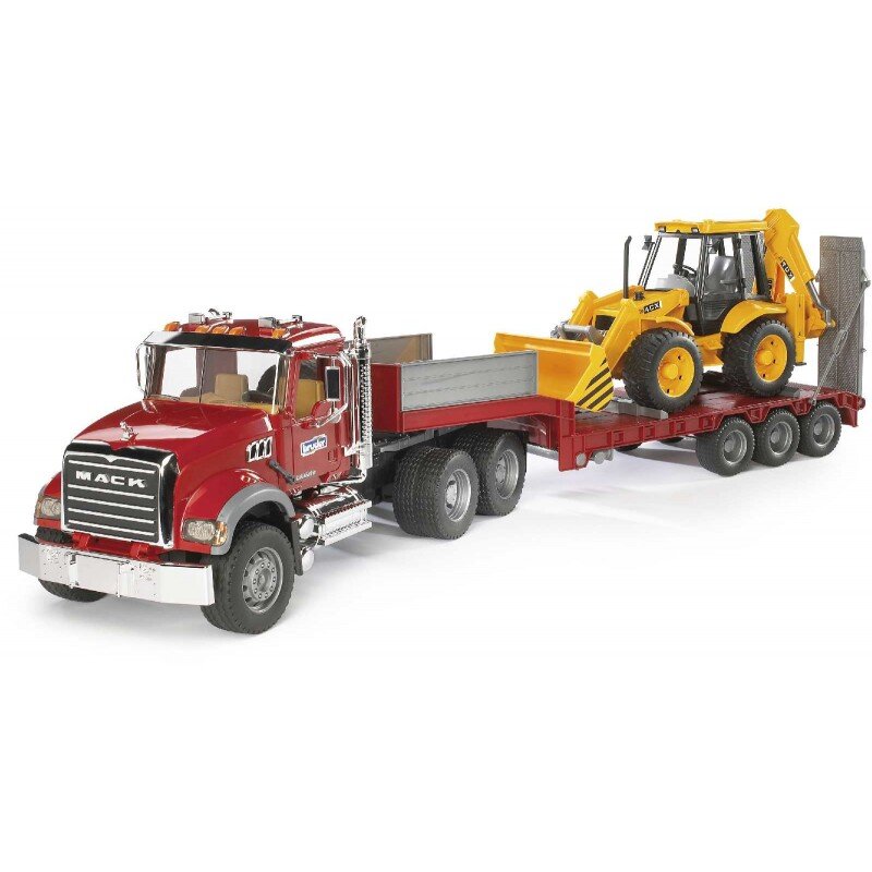 Bruder 02813 Mack Granite Lkw Mit Tieflader + Jcb 4Cx Baggerlader Bruder, 02813, Mack, Granite, Lkw, Mit, Tieflader, +, Jcb, 4Cx, Baggerlader, Transport, Lastwagen, Fahrzeug, Maschine, Rad