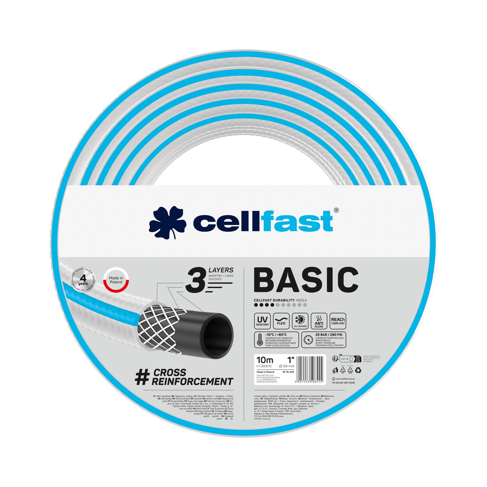 Cellfast 3-lagiger Gartenschlauch BASIC 1" 10 m Cellfast 3-lagiger Gartenschlauch BASIC 1" 10 m
