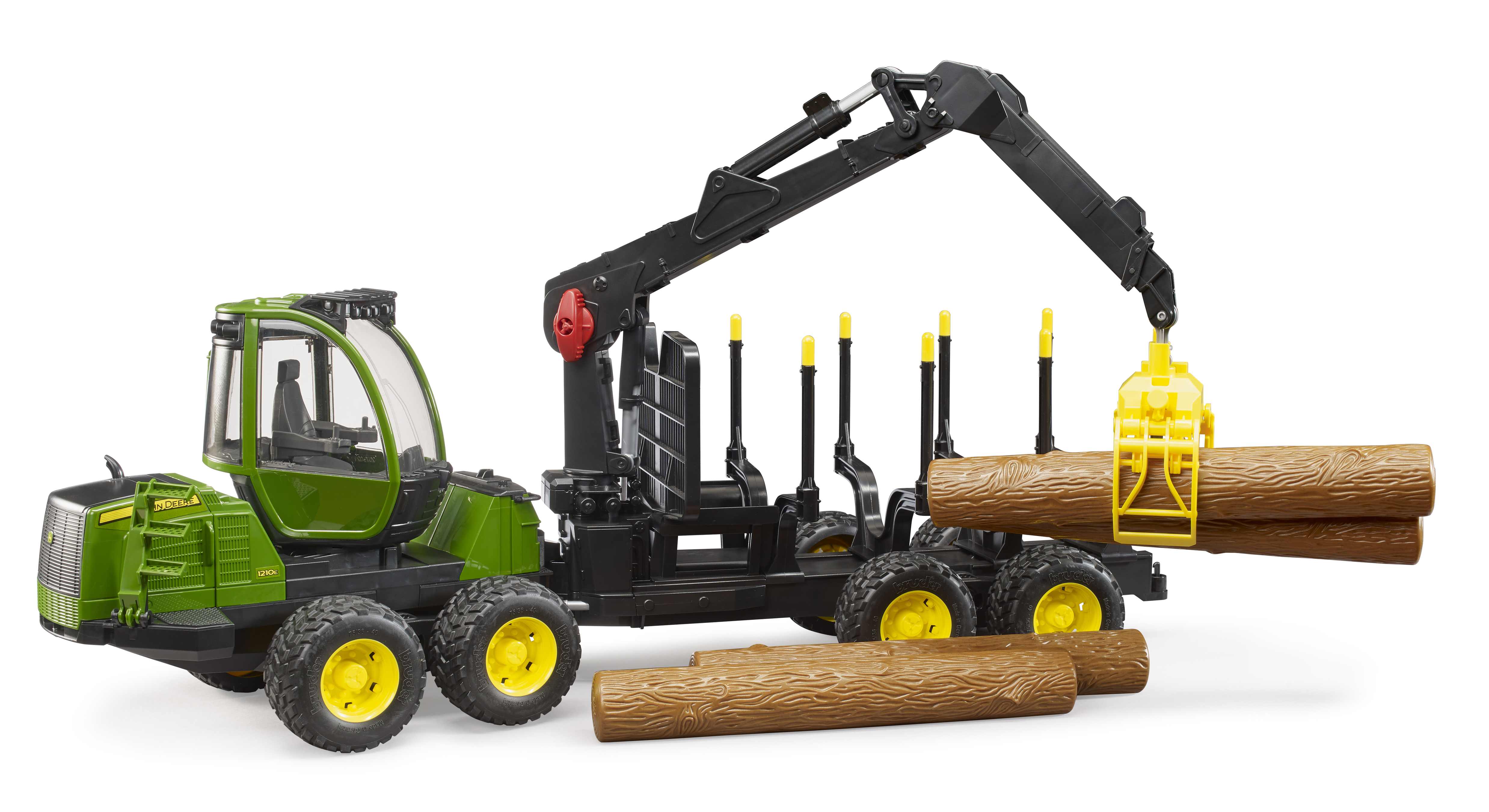BRUDER 02133 - John Deere 1210E Rückezug mit 4 Baumstämmen und Holzgreifer - Bild 5