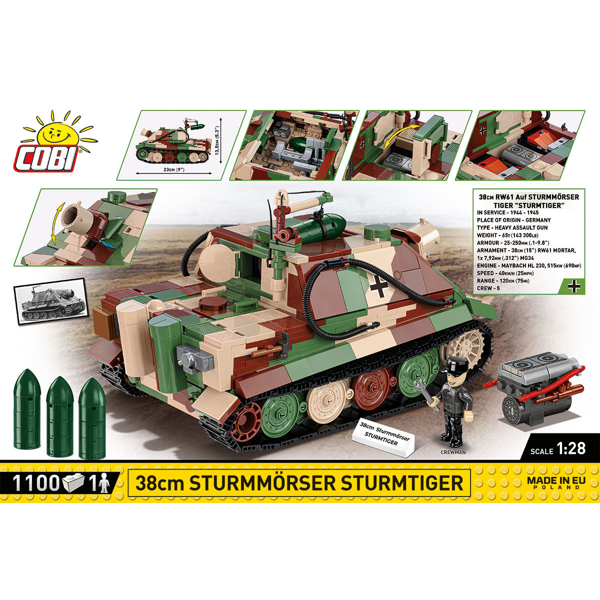 COBI 2585 - 38 CM Sturmmörser Sturmtiger - Bild 4 COBI 2585 - 38 CM Sturmmörser Sturmtiger - Bild 4