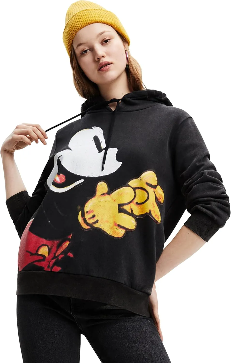 Desigual Damen Sweatshirt - Schwarzes Sweatshirt mit Mickey-Mouse-Print 22WWSK492022 GR. S Desigual Damen Sweatshirt - Schwarzes Sweatshirt mit Mickey-Mouse-Print 22WWSK492022 GR. S