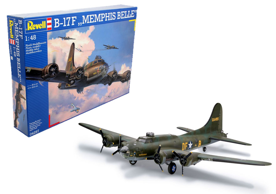 Revell 04297 B-17F "Memphis Belle" Modellbausatz Flugzeug, Bomber, Kampfflugzeug, Jet