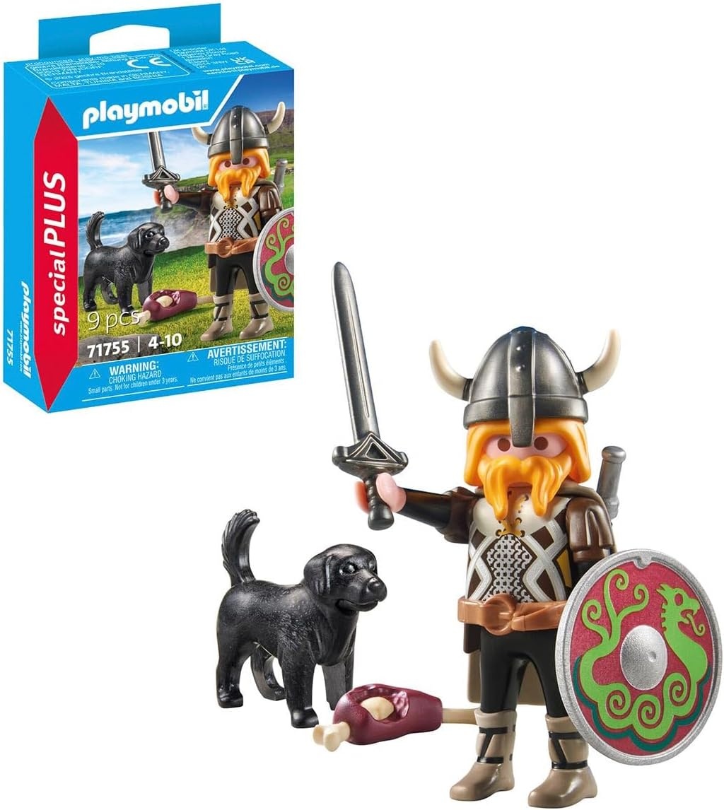 PLAYMOBIL 71755 Special Plus: Wikinger mit Wachhund, Waffen & Zubehör Hund, Säugetier, Haustier, Person, Figur