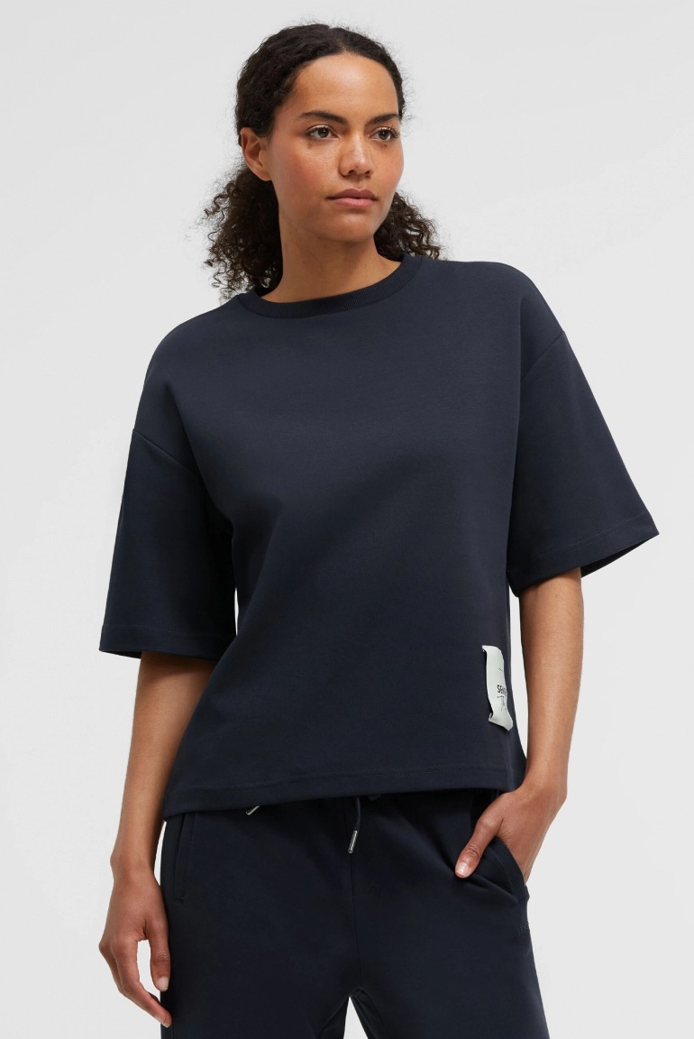 SENSES Kurzarm-Sweatshirt SA:LINE aus Interlock night navy SENSES Kurzarm-Sweatshirt SA:LINE aus Interlock night navy