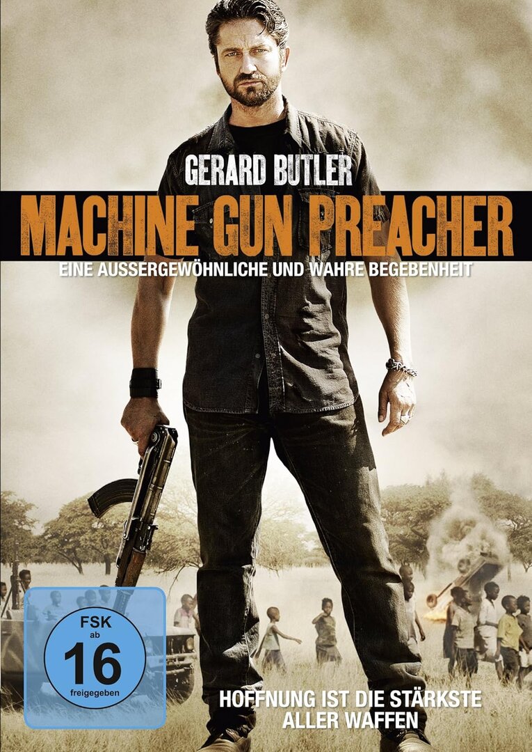Film_Machine_Gun_Preacher, Werbung, Plakat, Feuerwaffe, Menschen, Gewehr