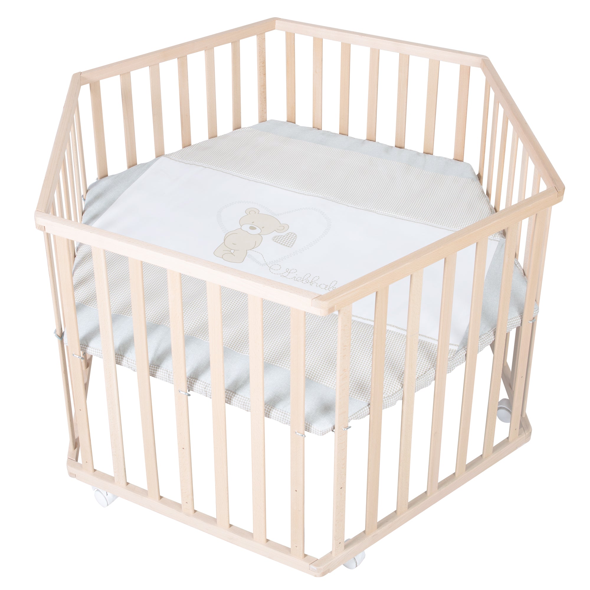 Roba 0232NAS105A Laufgitter 6-eckig Liebhabär natur lackiert - Bild 1 Roba 0232NAS105A Laufgitter 6-eckig Liebhabär natur lackiert - natur lackiert - Laufgitter - Produktbild 1