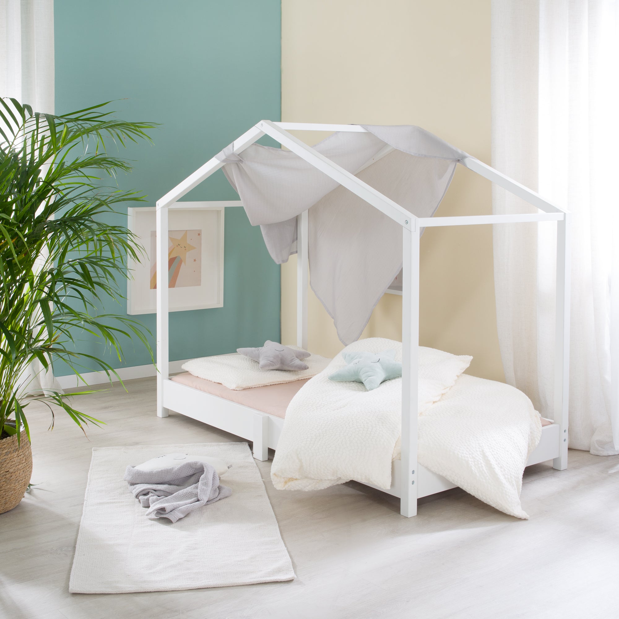 Roba 207024WE Bodenbett Komplettset 70x140 cm weiß – Hausbetten - Bild 3 Roba 207024WE Bodenbett Komplettset 70x140 cm weiß – Hausbetten - Produktbild 3