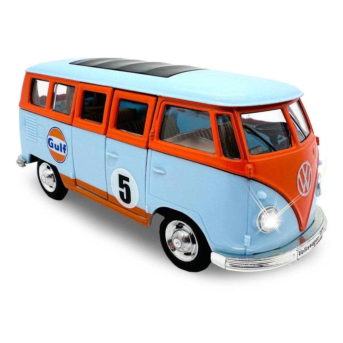 JAMARA Volkswagen T1 Diecast 1:30 hellblau inkl. Knopfzellen ab 3 Jahren