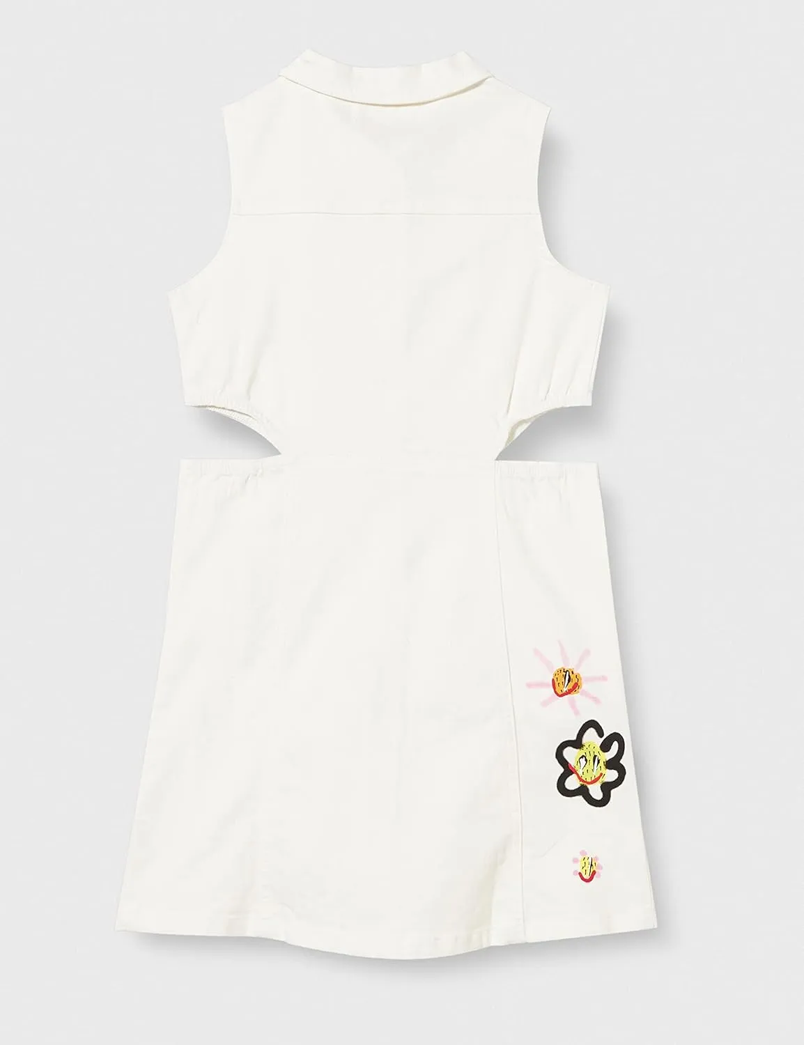 Desigual Mädchen Kleid - Ärmelloses Kleid mit Stickerei und Cut-Outs 23SGVD021000