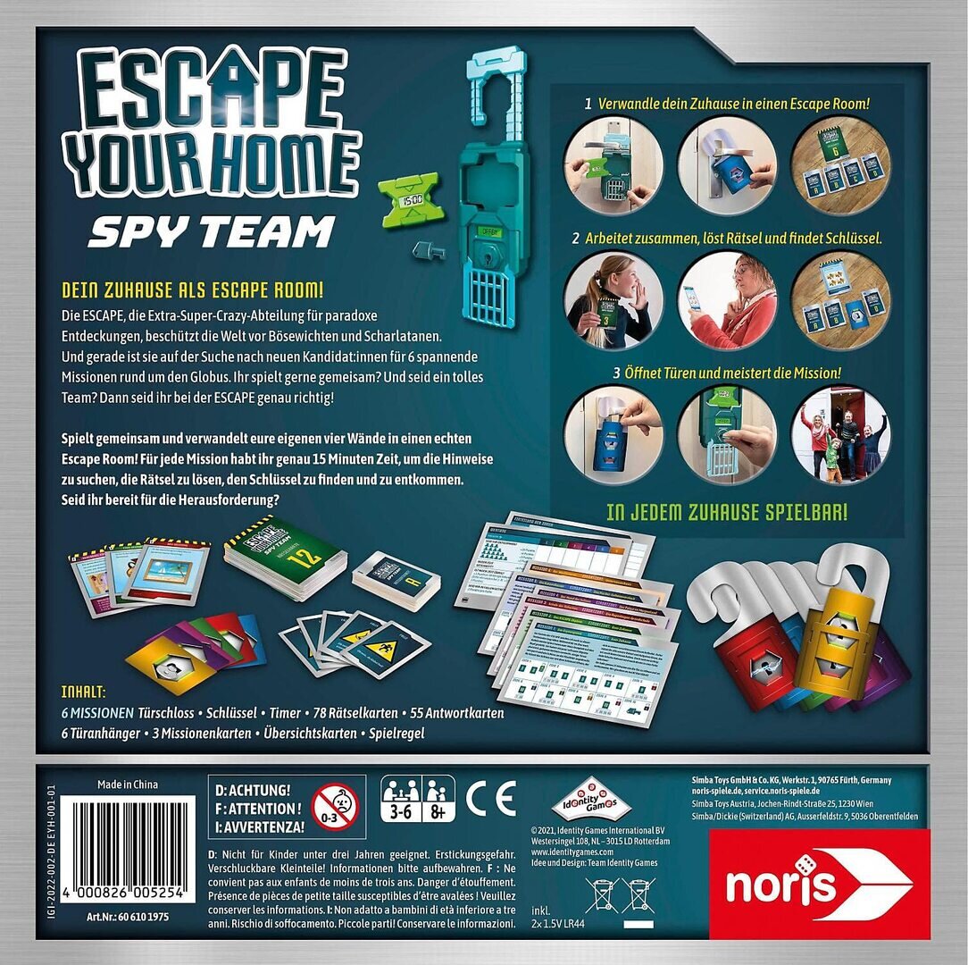 Noris Escape Your Home - Gesellschaftsspiel mit Timer 606101975 Noris Escape Your Home - Gesellschaftsspiel mit Timer 606101975