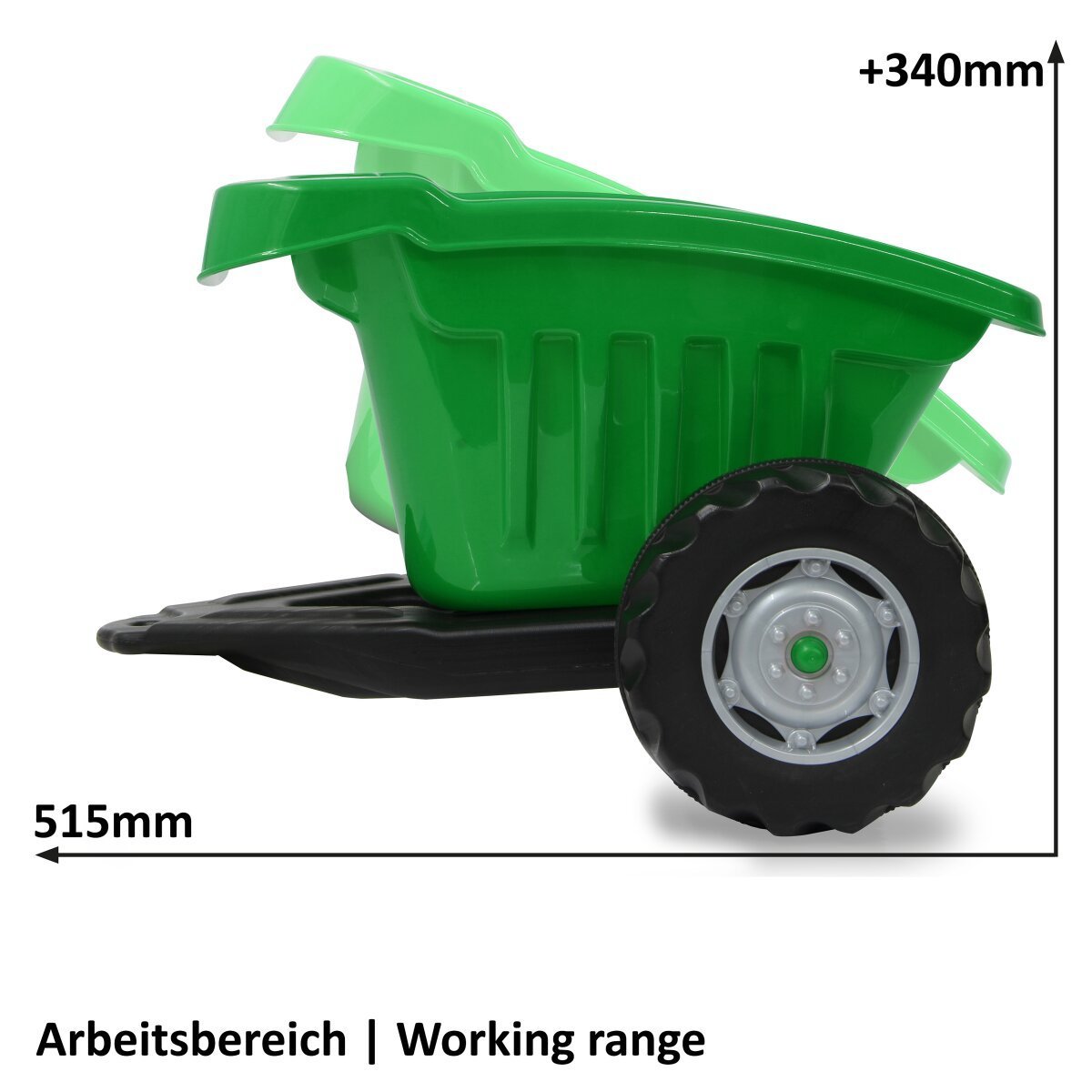 JAMARA Anhänger Ride-on grün für Traktor Strong Bull ab 3 Jahren