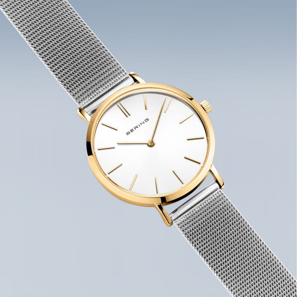 Bering 14134-010 Damenuhr, Milanaise, Silber/Gold Bering 14134-010 Damenuhr, Milanaise, Silber/Gold