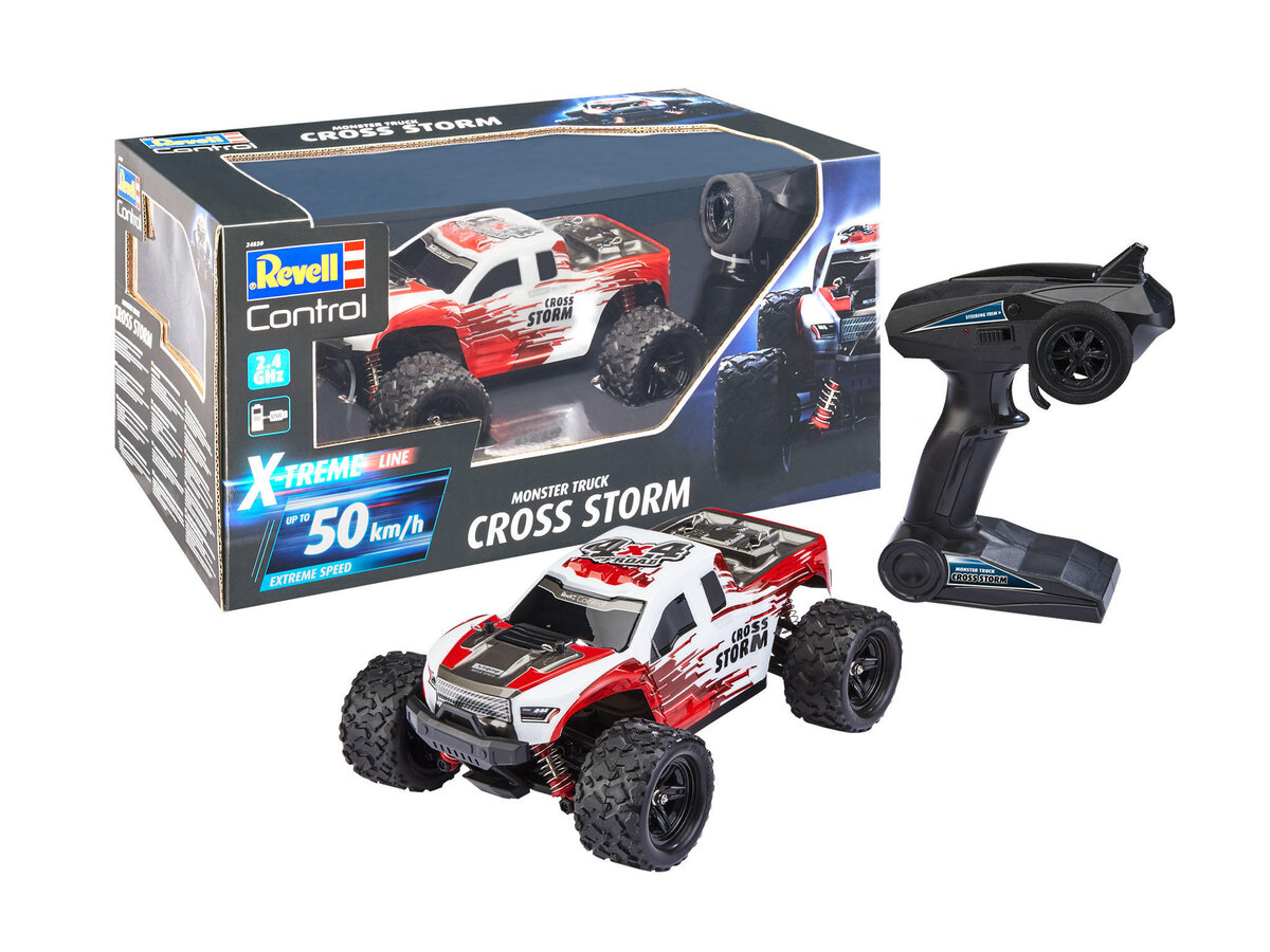 Revell 24830 RC X-TREME Monster Truck \Cross Storm\" Revell Control Ferngesteuertes Auto""" Revell, 24830, RC, X-TREME, Monster, Truck, \Cross, Storm\", Revell, Control, Ferngesteuertes, Auto, Maschine, Rad, Sprach, Leichtmetallfelge, Auto"""