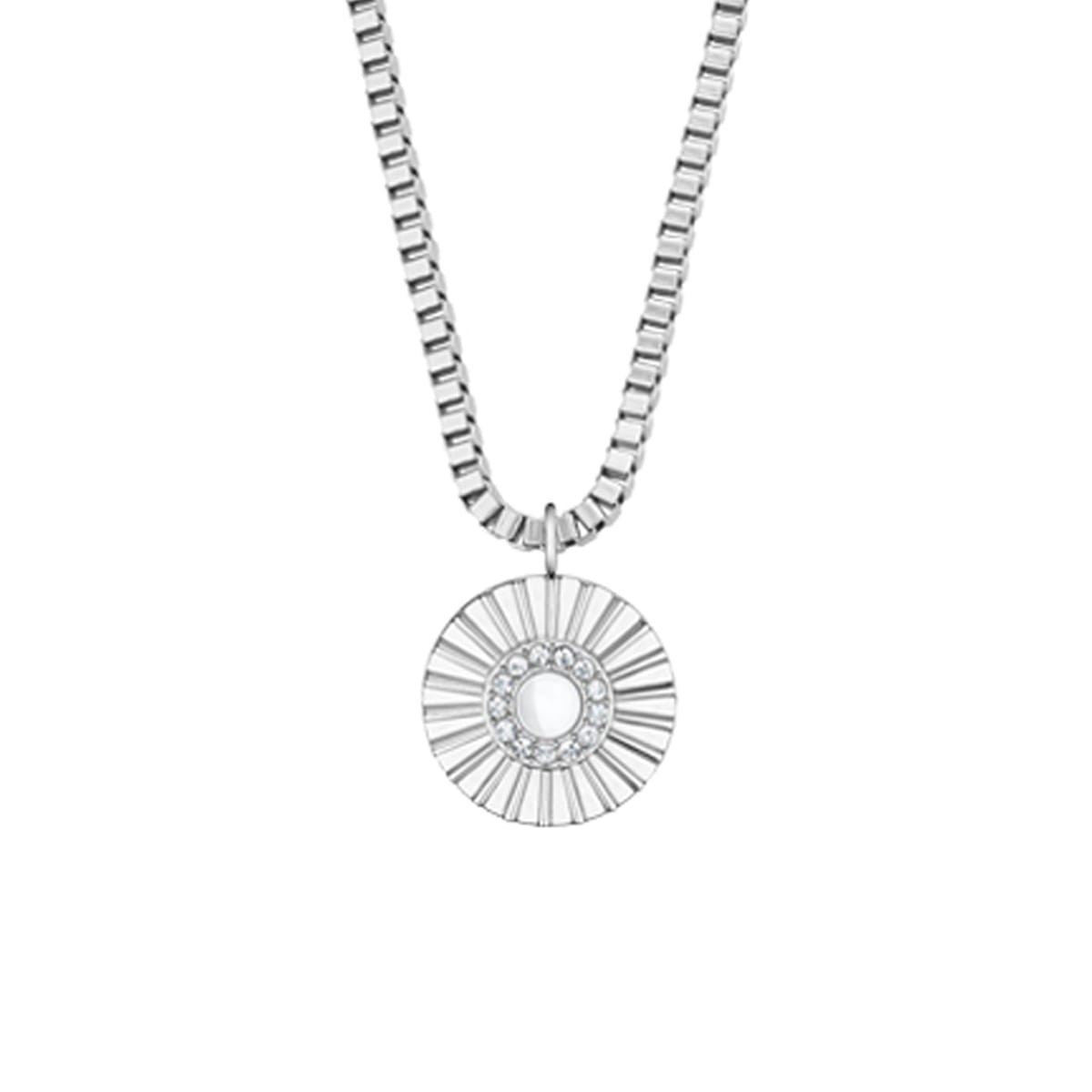 Bering 465-765-Steel-White Damenset, Kette/Ohrringe, Silber, Weiß Bering 465-765-Steel-White Damenset, Kette/Ohrringe, Silber, Weiß