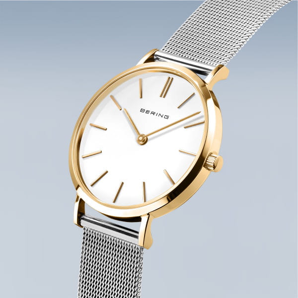 Bering 14134-010 Damenuhr, Milanaise, Silber/Gold Bering 14134-010 Damenuhr, Milanaise, Silber/Gold