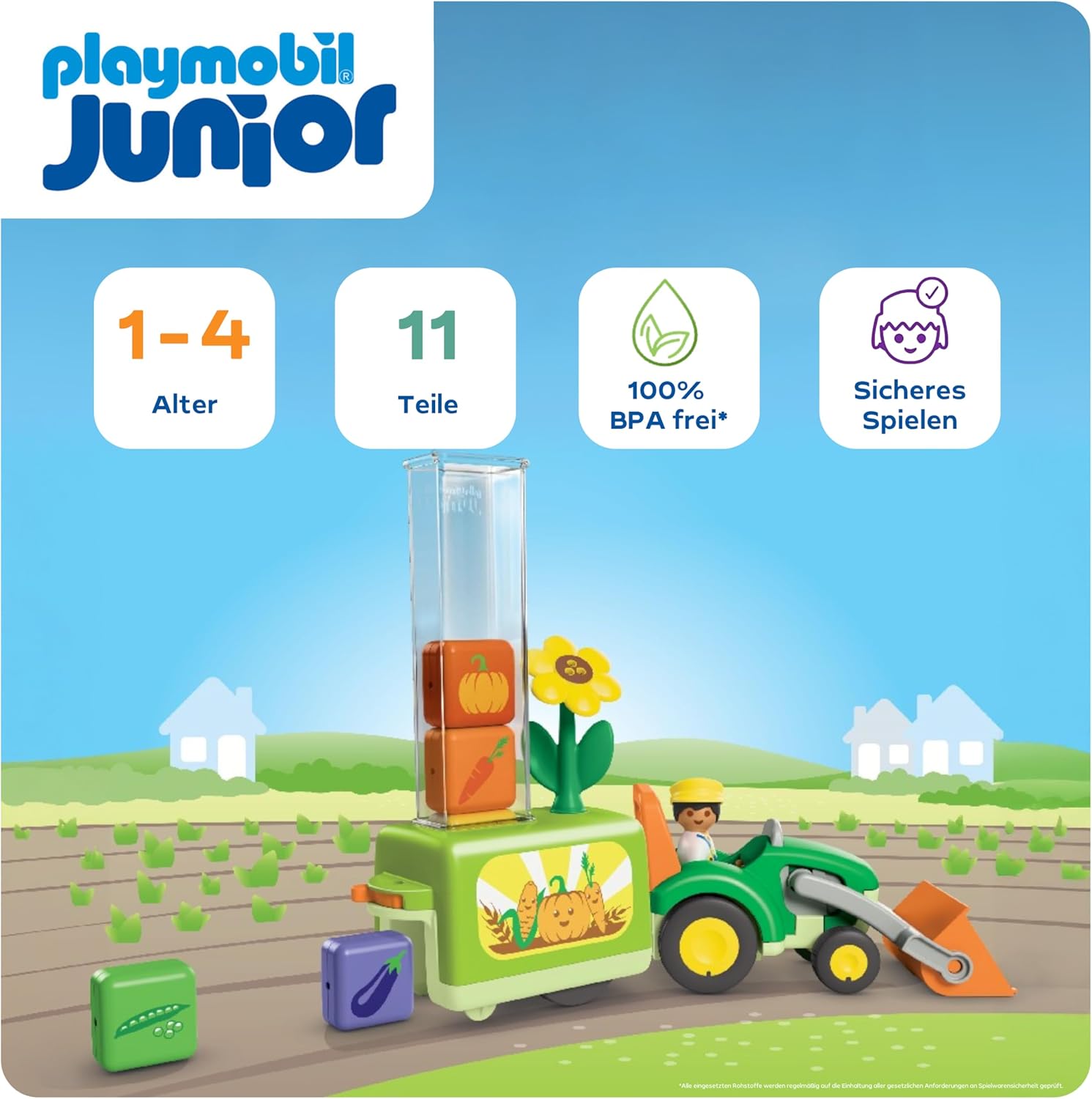 PLAYMOBIL 71773 junior traktor mit lustiger pflanzmaschine