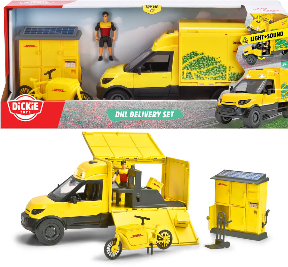 Dickie Toys DHL Delivery Set 203747020 Dickie, Toys, DHL, Delivery, Set, 203747020, Maschine, Rad, Person, Spielzeug