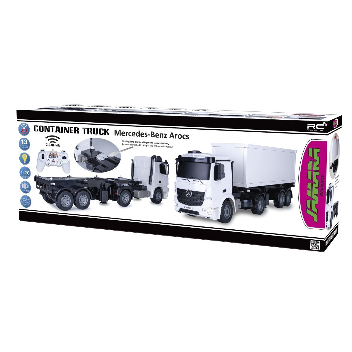 JAMARA Container LKW Mercedes-Benz Arocs 1:20 2,4GHz ab 6 Jahren JAMARA Container LKW Mercedes-Benz Arocs 1:20 2,4GHz ab 6 Jahren