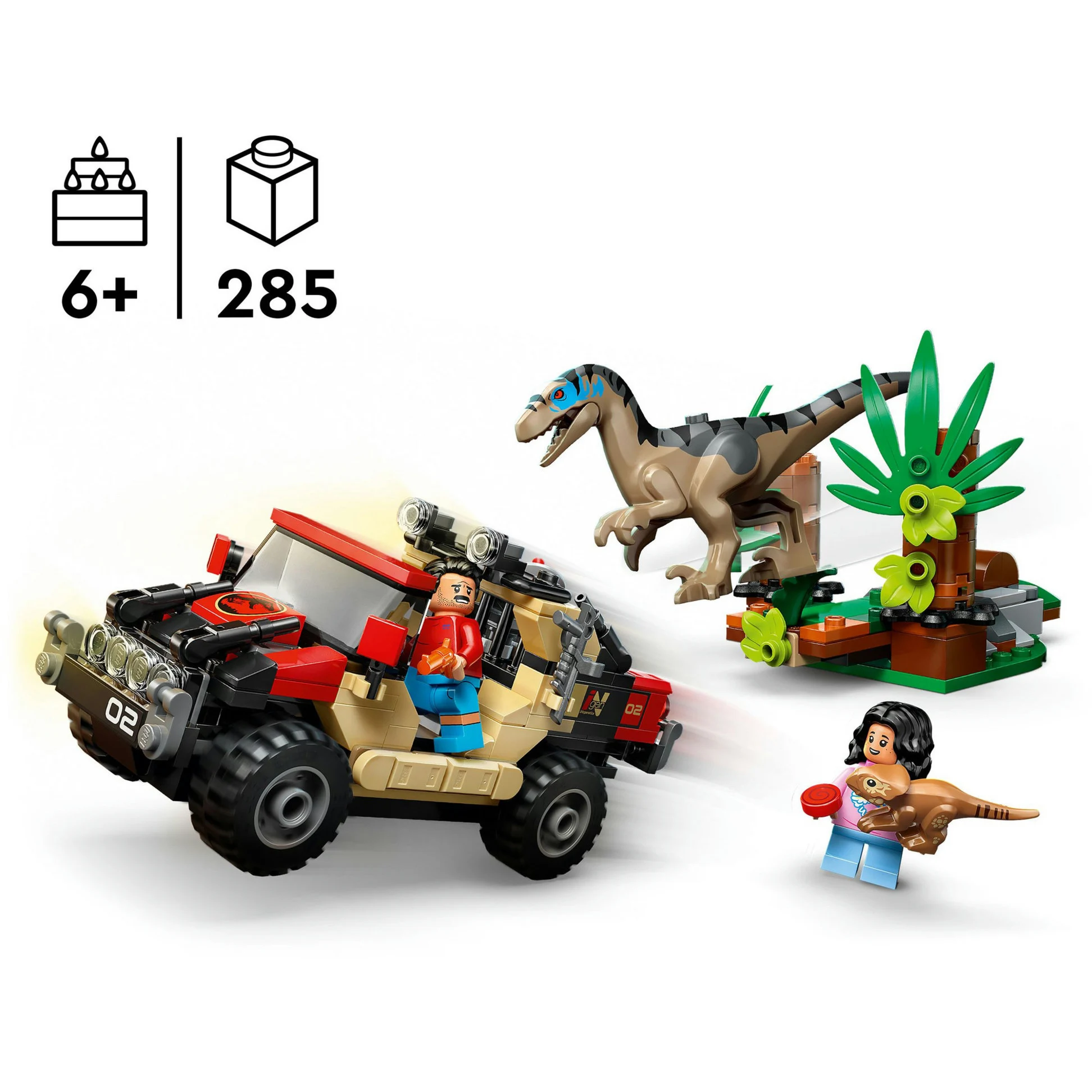 LEGO® Jurassic World™ Raptor: Verfolgungsjagd mit dem Geländewagen 76972