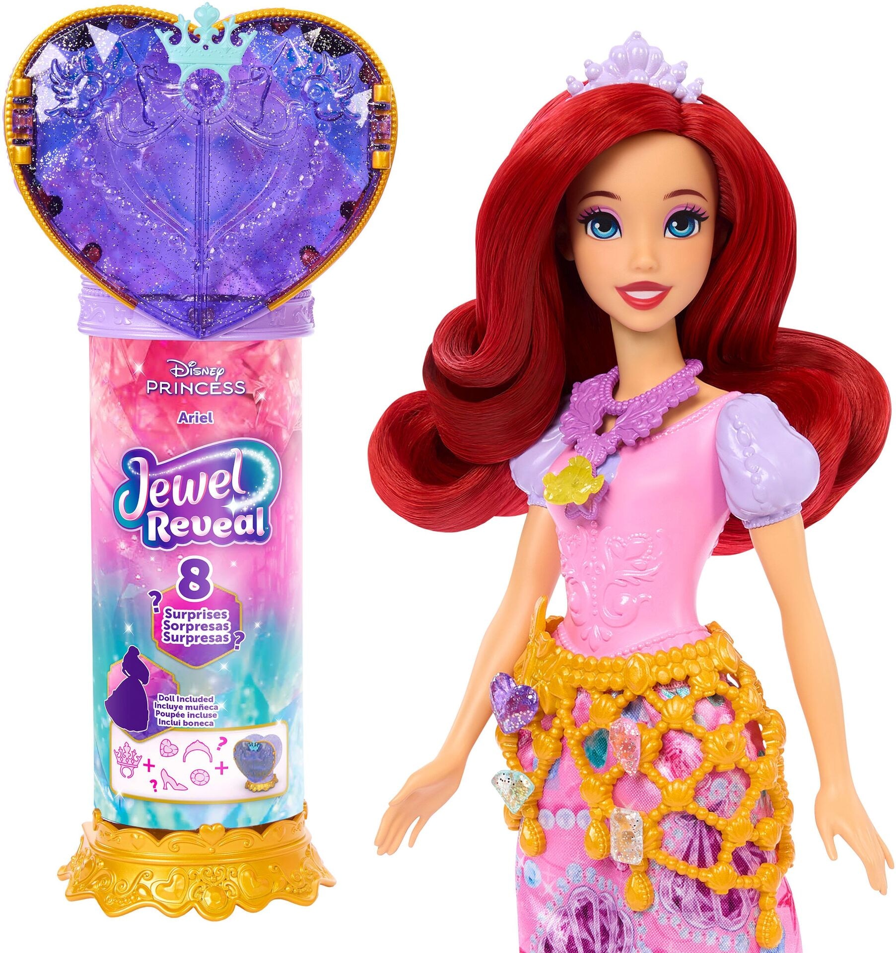 Disney Prinzessin Juwel Reveal Ariel Puppe - Mattel - MATTEL JHL49 Puppe - Mattel - Disney Prinzessin Juwel Reveal Ariel Puppe - Modell MATTEL JHL49