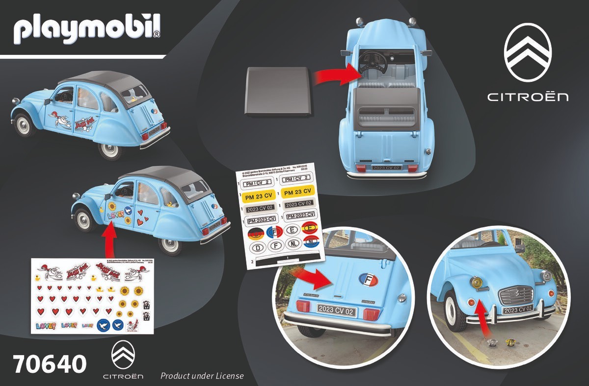 PLAYMOBIL 70640 Citroën 2CV Auto, Fahrzeug, Maschine, Rad, Werbung