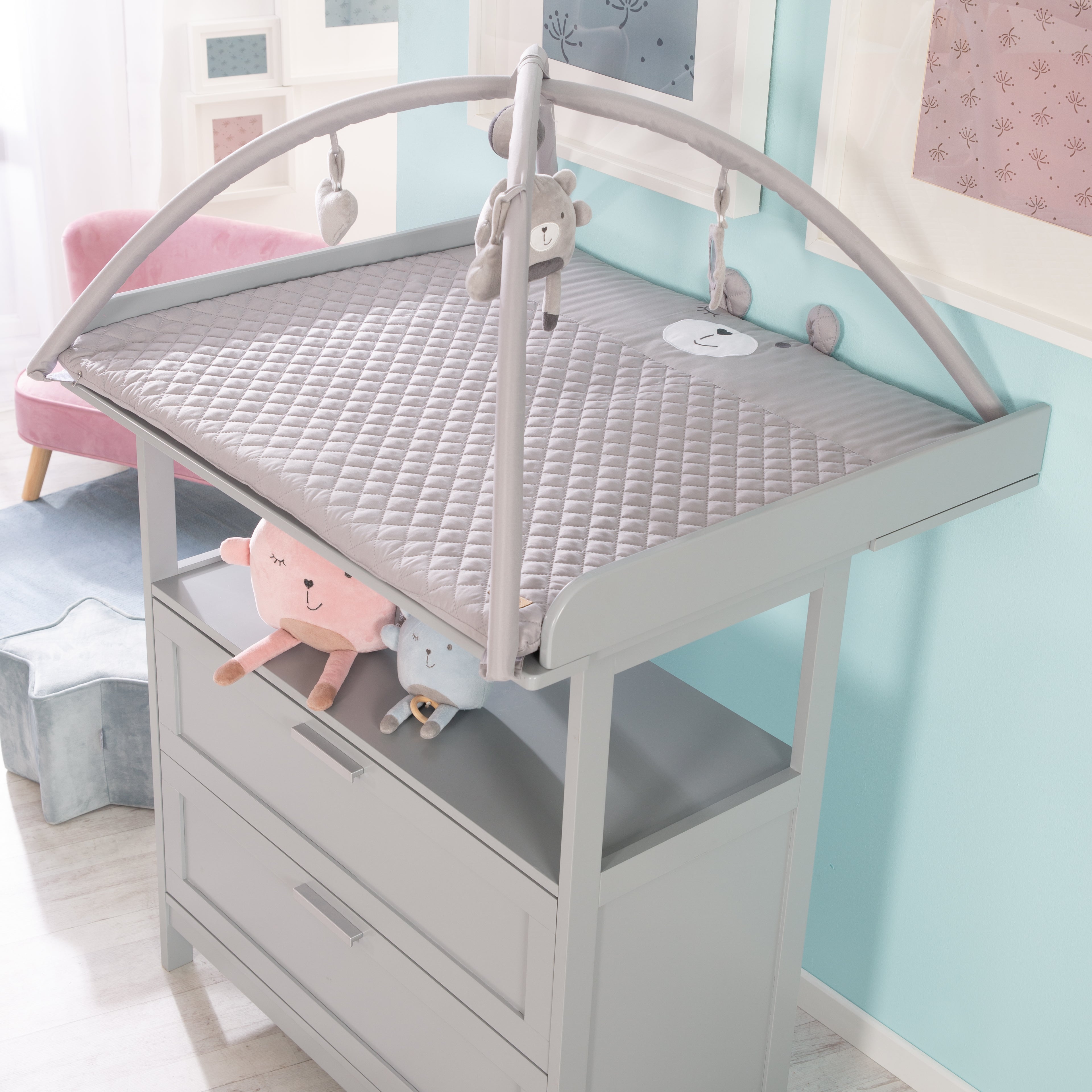 Roba 307075V230 Krabbeldecke mit Spielbogen grau – Krabbeldecken - Bild 2 Roba 307075V230 Krabbeldecke mit Spielbogen grau – Krabbeldecken - Produktbild 2