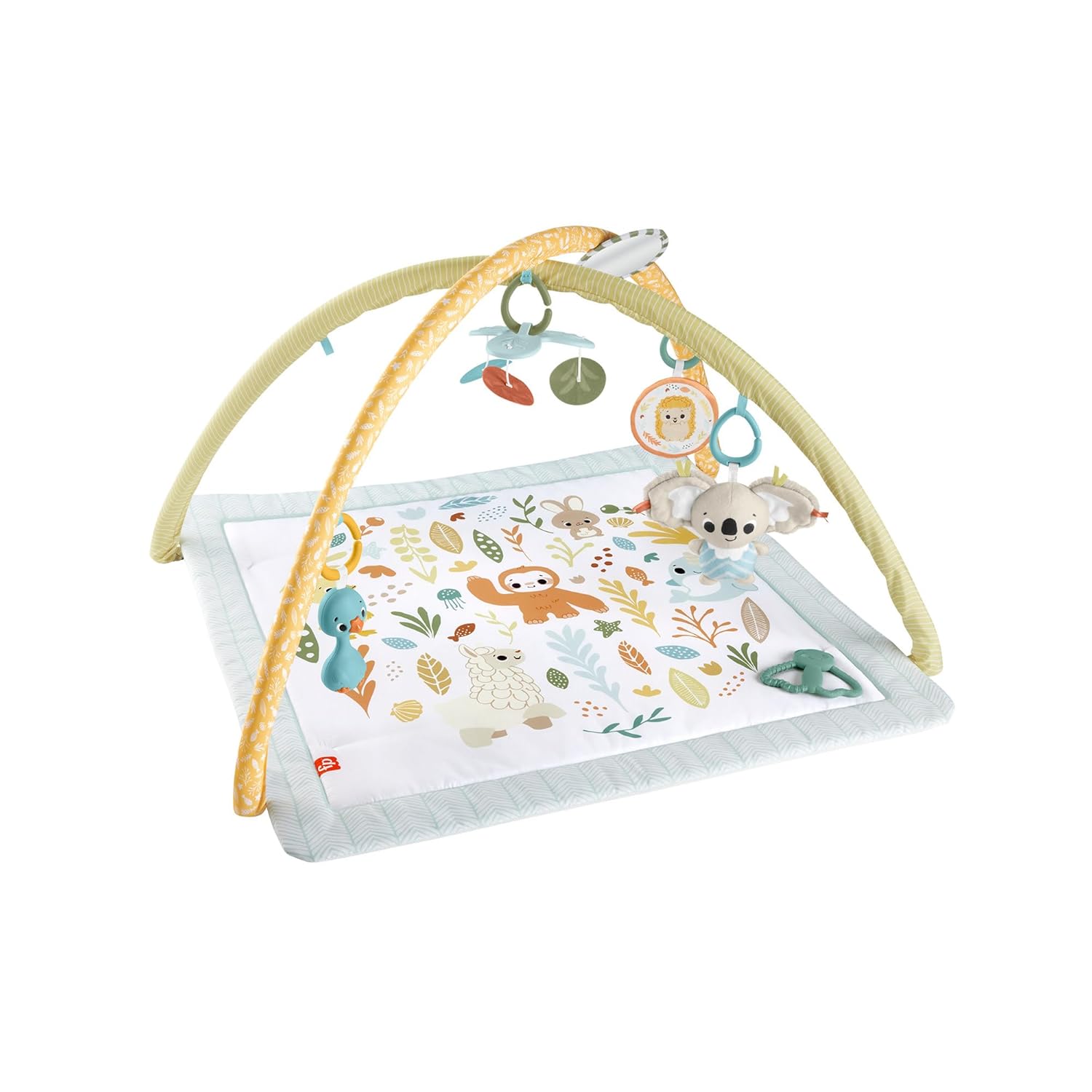 Fisher-Price Simply Senses Sensorische Erlebnisdecke mit 6 Spielzeugen HRB15 Moebel, Bett