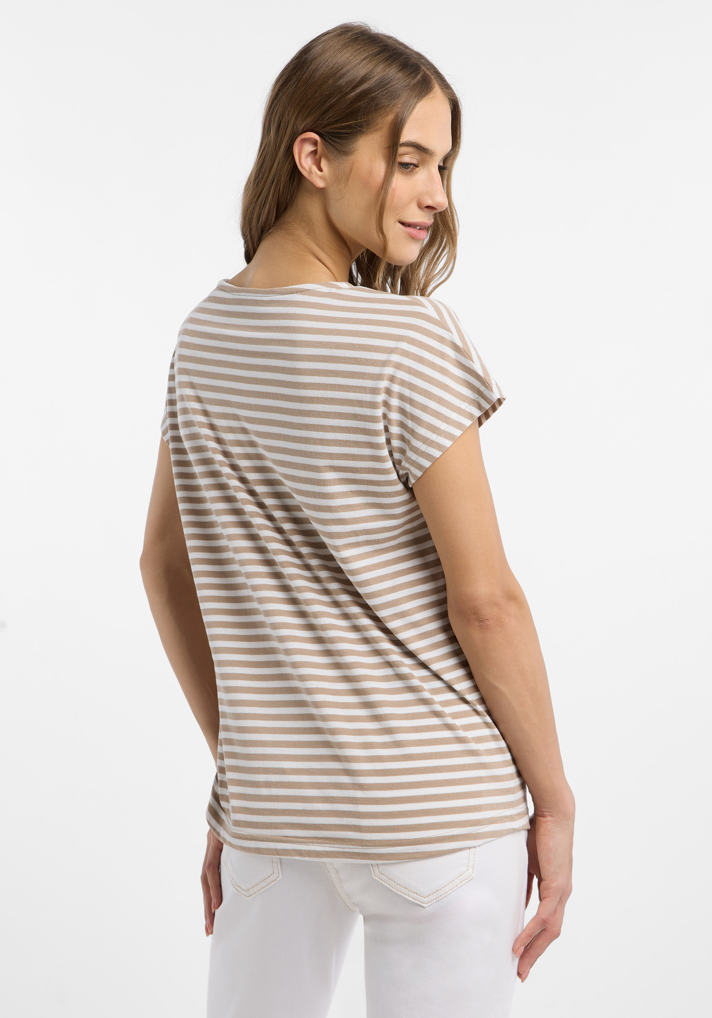 ELBSAND T-SHIRT, SELMA, BEIGE/WEIß von Elbsand bei Conquest. Artikel ELB 70691/0004.