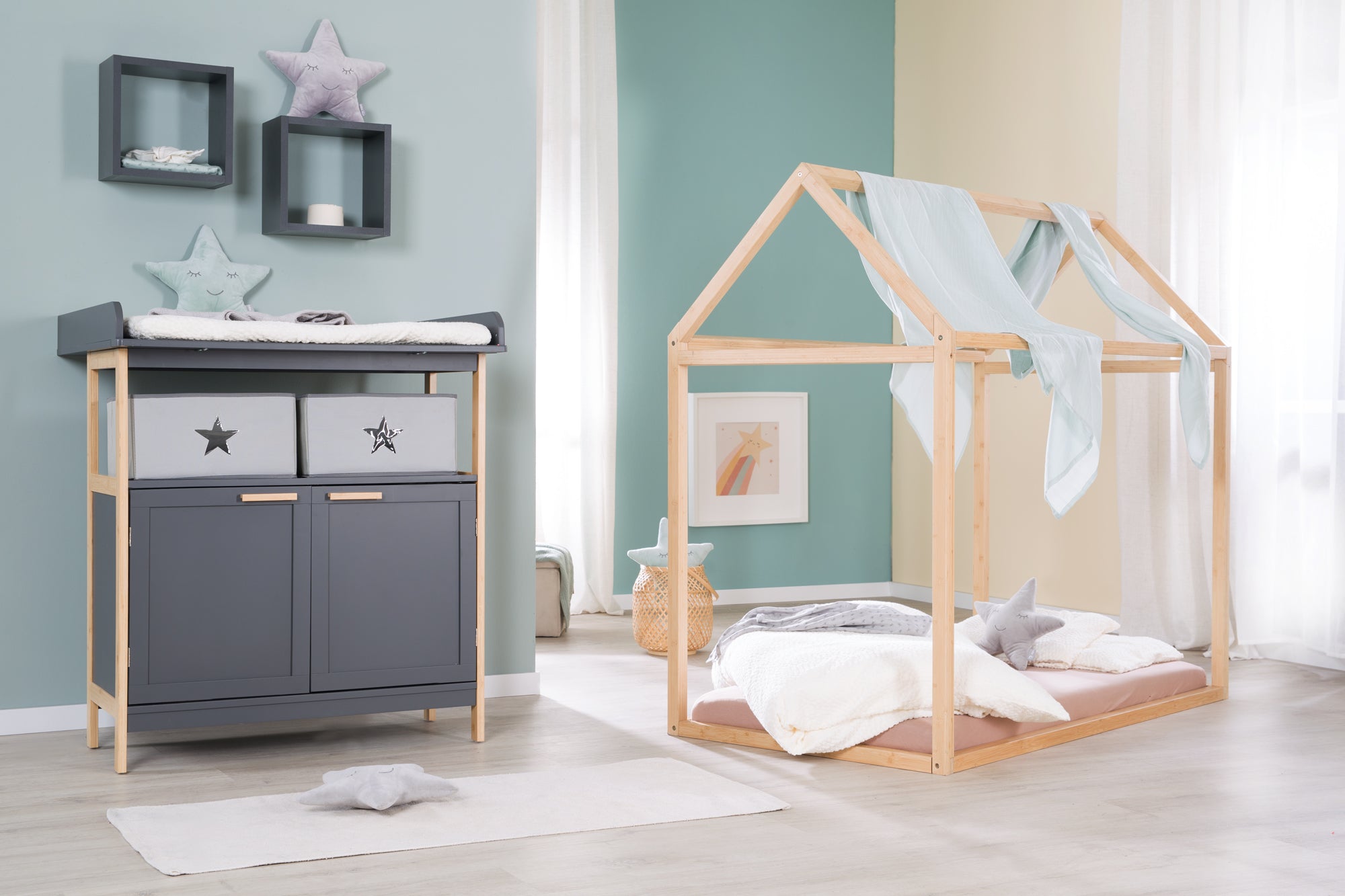 Roba 1711030AB Wickelkommode, Wickelansatz Berlin anthrazit-Bambus – Wickelkommode schmal - Produktbild 9