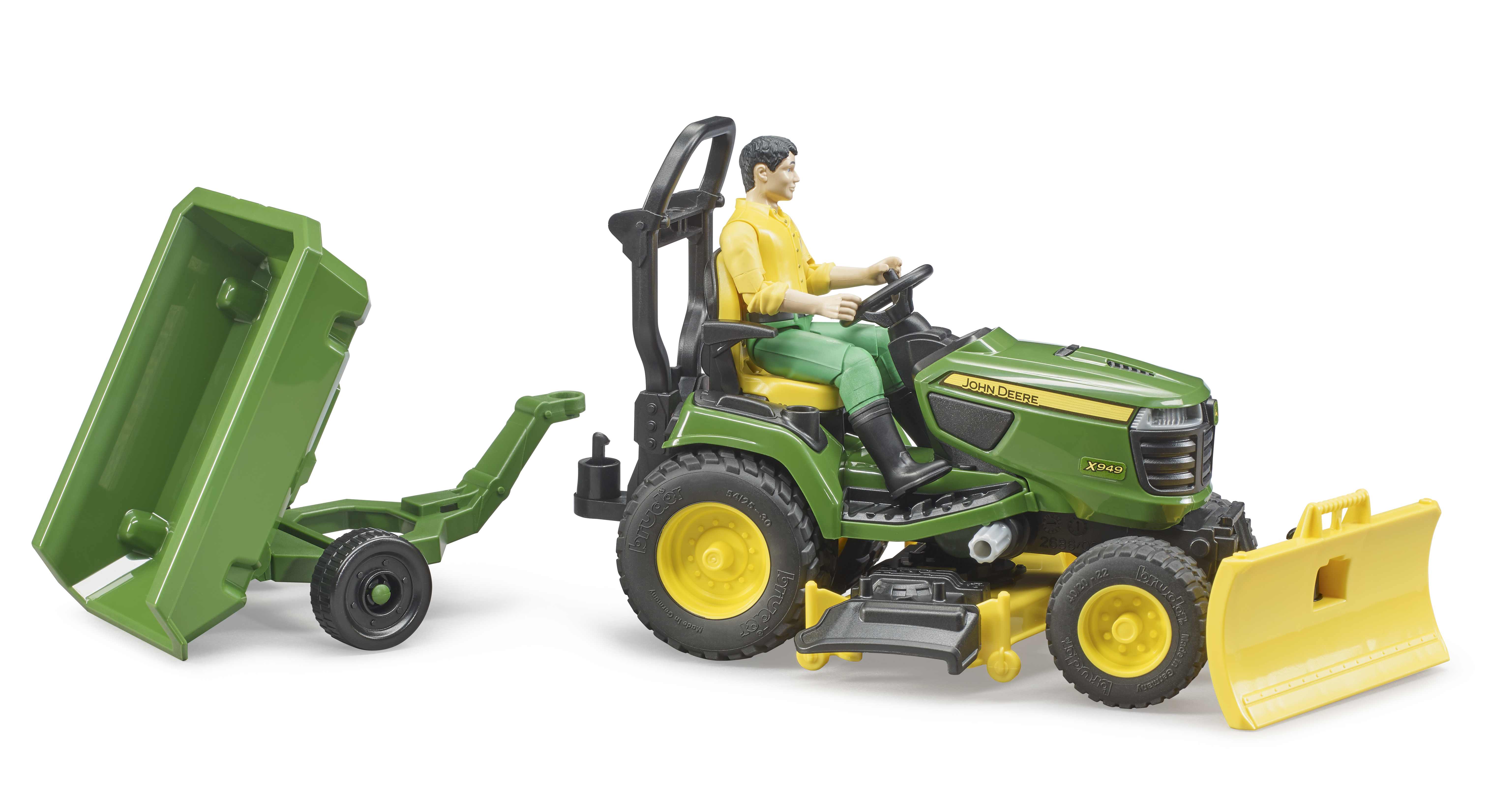 BRUDER 62104 - Bworld John Deere Rasentraktor mit Anhänger und Gärtner - Bild 2 BRUDER 62104 - Bworld John Deere Rasentraktor mit Anhänger und Gärtner - Bild 2