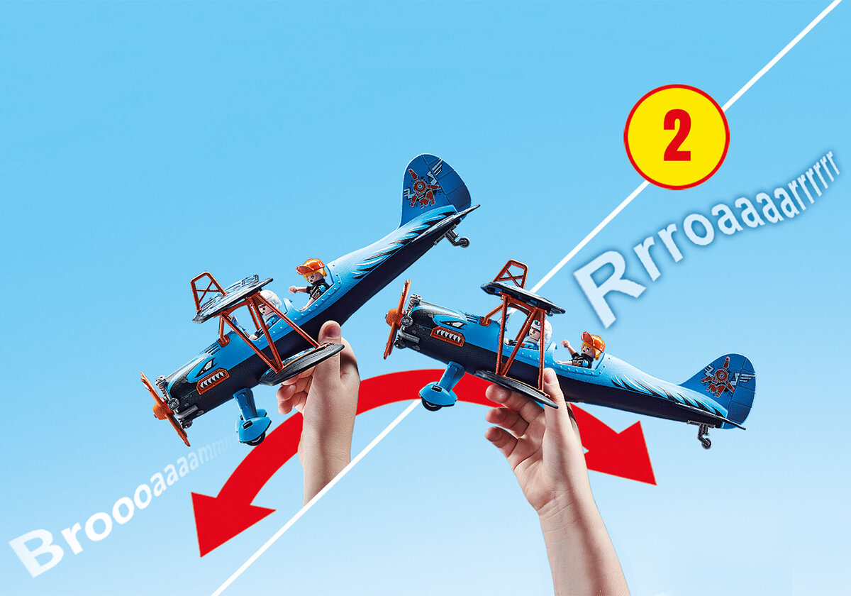 PLAYMOBIL 70831 Air Stuntshow Doppeldecker "Phönix" Flugzeug, Transport, Fahrzeug, Kampfflugzeug