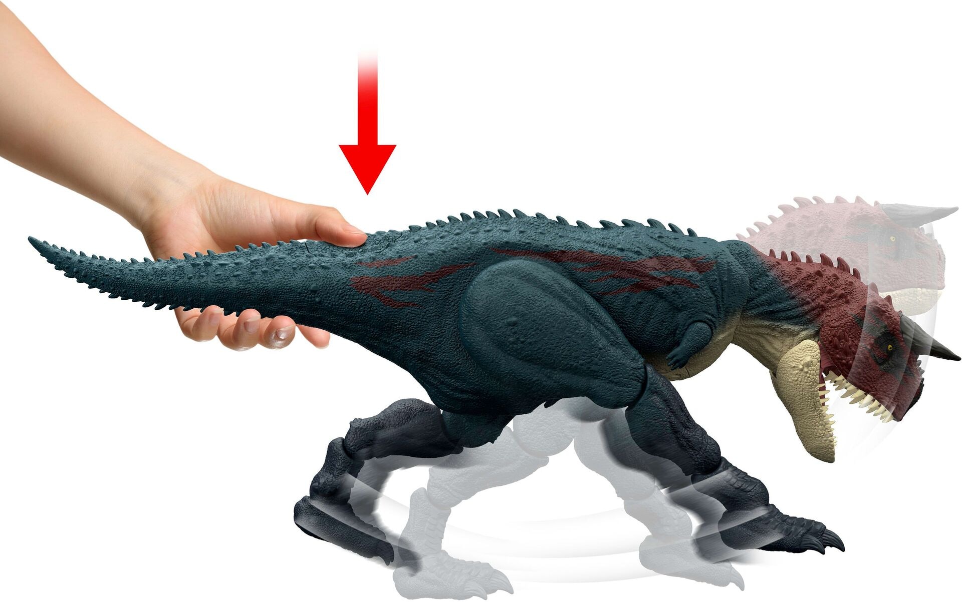 Jurassic World Charge N Chomp Carnotaurus - Mattel - MATTEL JKG85 Produktfoto - Mattel - Jurassic World Charge N Chomp Carnotaurus - Modell MATTEL JKG85