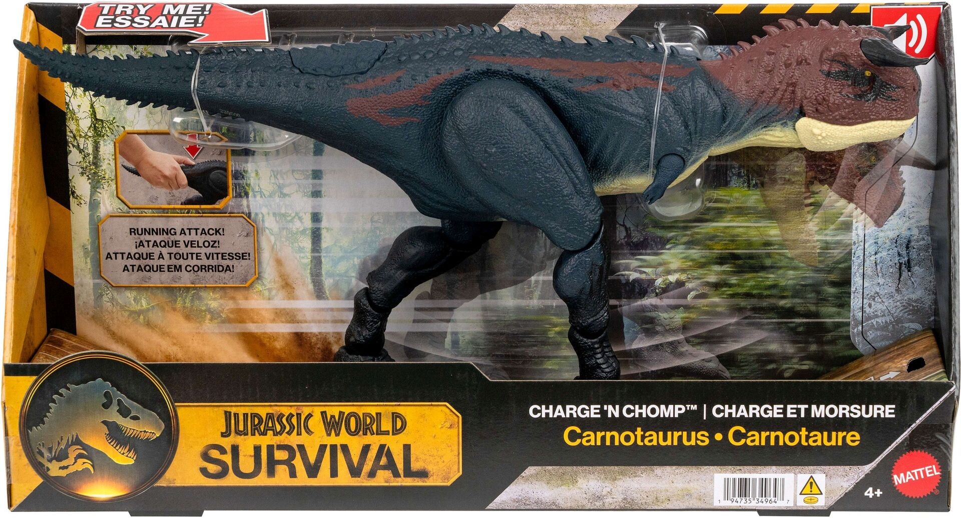 Jurassic World Charge N Chomp Carnotaurus - Mattel - MATTEL JKG85 Produktfoto - Mattel - Jurassic World Charge N Chomp Carnotaurus - Modell MATTEL JKG85