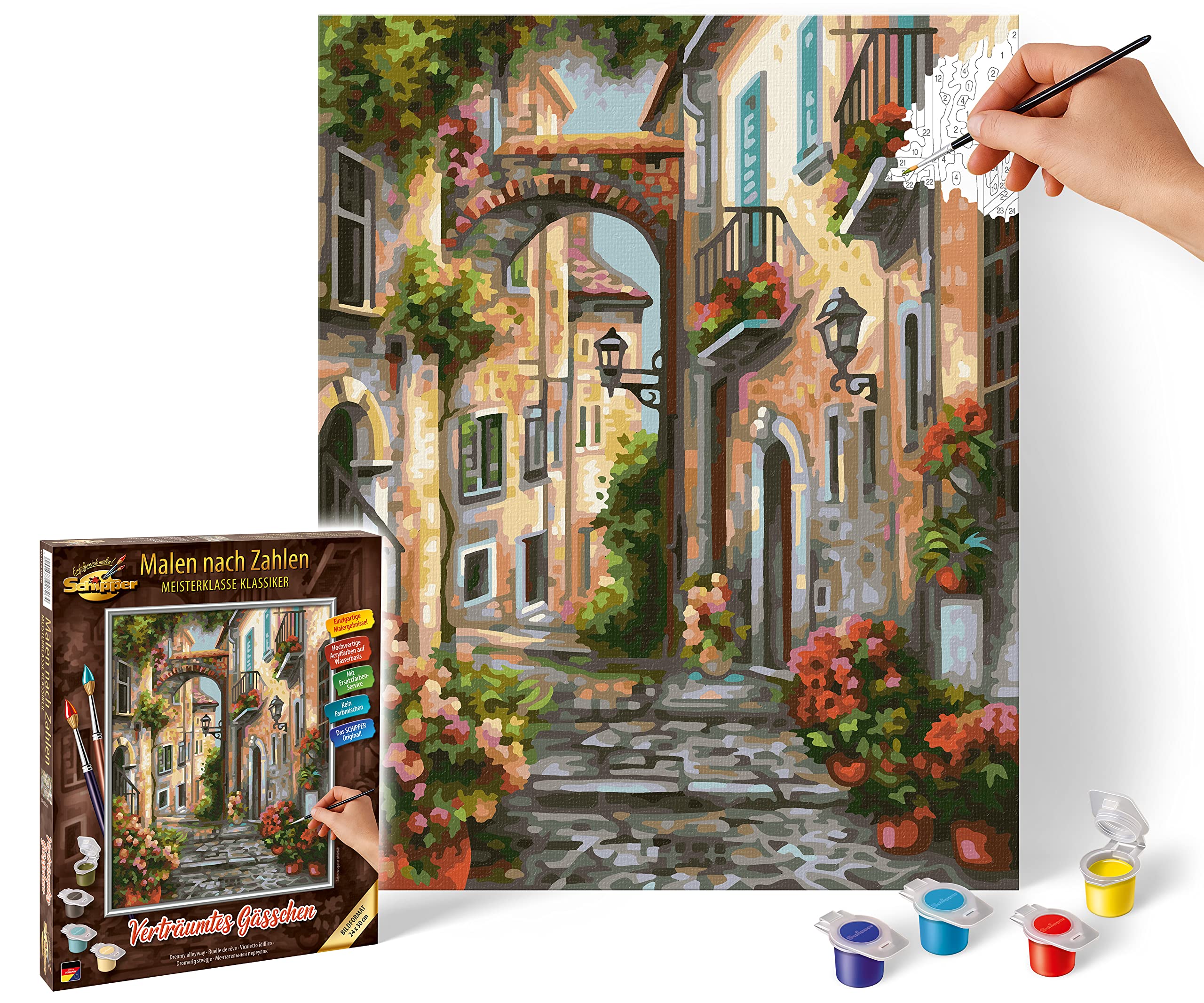 Stadt, Straße, Kunst, Malerei, Blumenstrauß