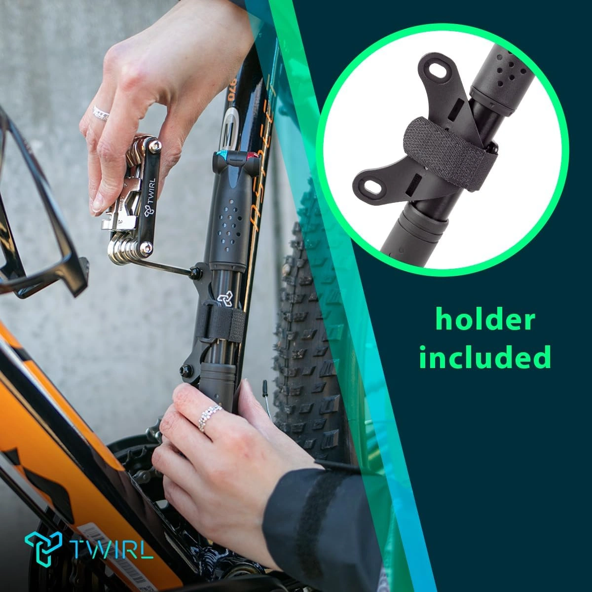 TWIRL 470356 – Mini Pumpe Matrix HP11 Alu Schwarz