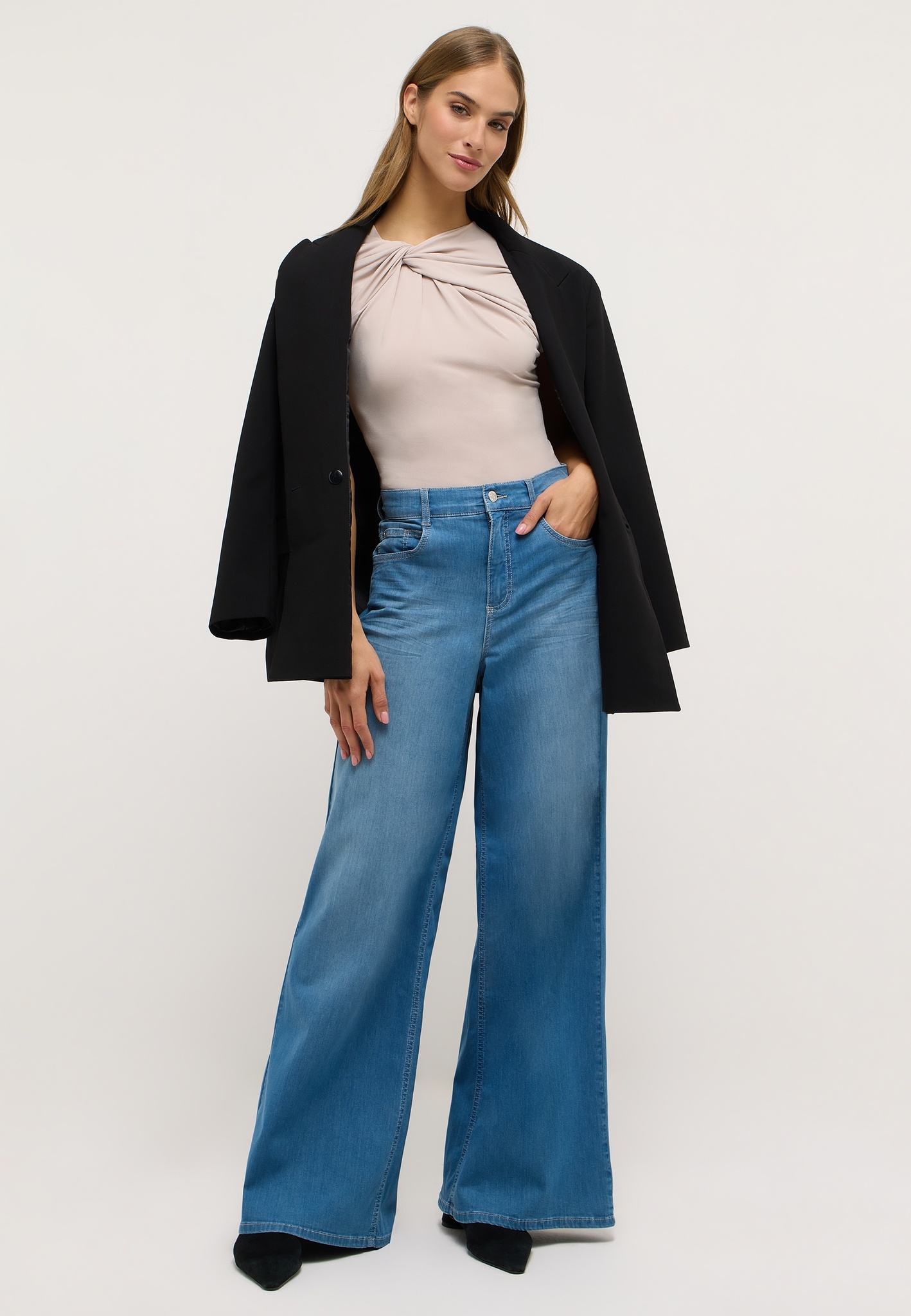 ANGELS 332230032 Damen Jeans Liva Wide Leg - Hellblau