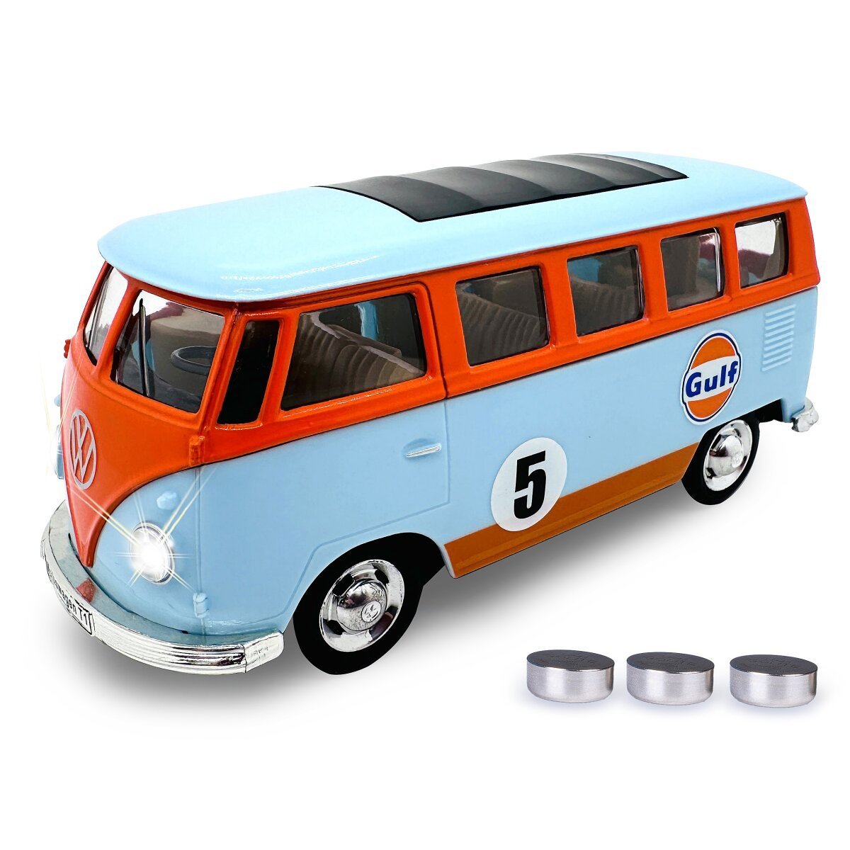 JAMARA Volkswagen T1 Diecast 1:30 hellblau inkl. Knopfzellen ab 3 Jahren JAMARA Volkswagen T1 Diecast 1:30 hellblau inkl. Knopfzellen ab 3 Jahren