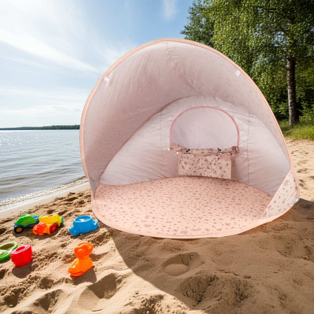 Strandmuschel, mit, UV-, Schutz, dreamy, flowers