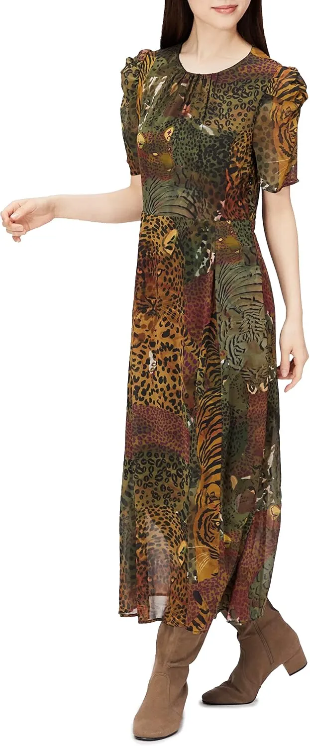 Desigual Damen Kleid „Wild Pattern Midi Dress“ - Braun/Grün 21WWVW664092 GR. L Desigual Damen Kleid „Wild Pattern Midi Dress“ - Braun/Grün 21WWVW664092 GR. L