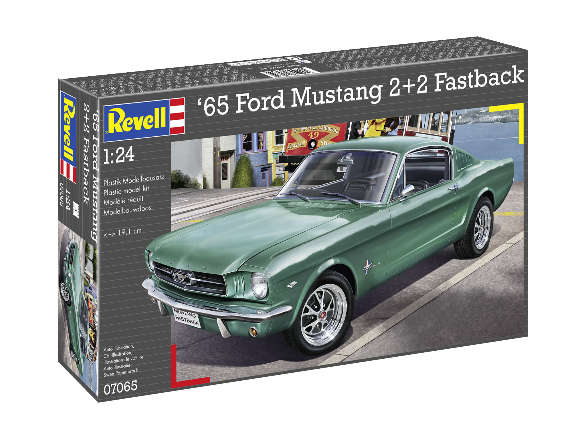 Revell 07065 1965 Ford Mustang 2+2 Fastback Modellbausatz Auto, Coupé, Sportwagen, Limousine, Leichtmetallfelge